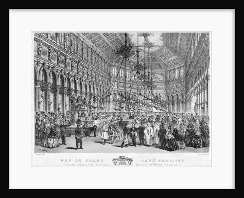 Interior of the 'Grand Cafe Parisien', Paris, 1856 by E. David