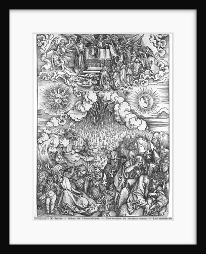 Scene from the Apocalypse, The Opening of the Fifth and Sixth Seals, Latin edition, 1511 by Albrecht Dürer or Duerer