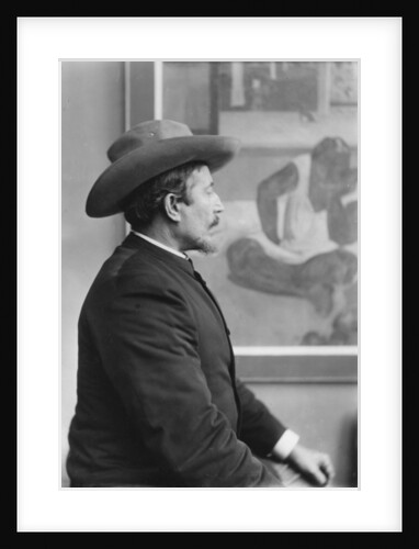 Paul Gauguin in front of his canvases, c.1893 by French Photographer
