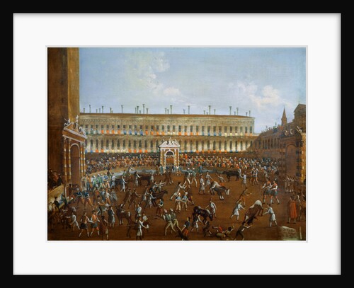 Bullfight in honour of the Prince of Poland, Frederick Christian, 1740 by Gabriele Bella