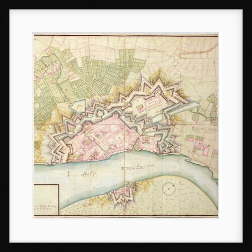 Map of Dusseldorf, 1736 by German School