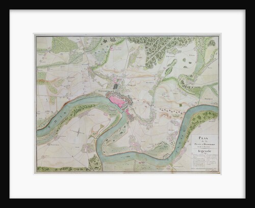 Map of Dusseldorf and surrounding areas by French School