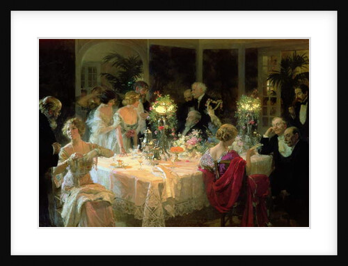 The End of Dinner, 1913 by Jules Alexandre Gruen or Grun