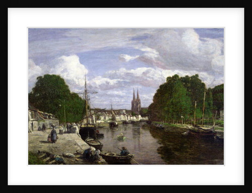 The Port at Quimper, 1857 by Eugene Louis Boudin