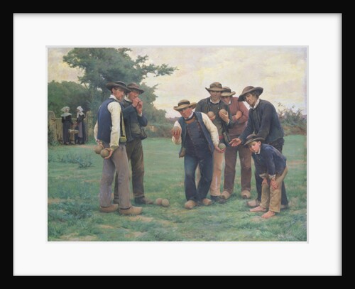 Playing Boules on the outskirts of Concarneau by Theophile Louis Deyrolle