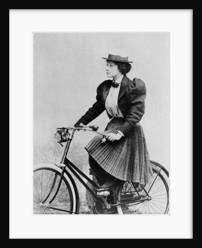 Julia Denis on a bicycle, 1893 by Studio Benque