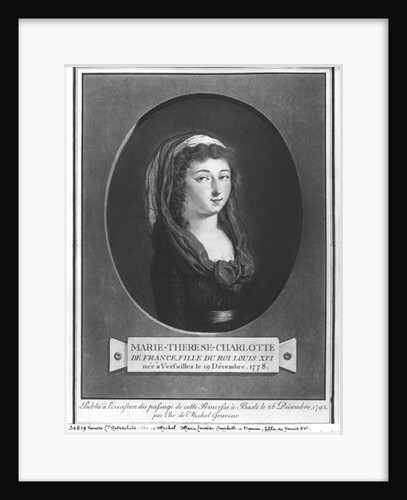 Marie-Therese-Charlotte de France aged seventeen by Christian von Mechel