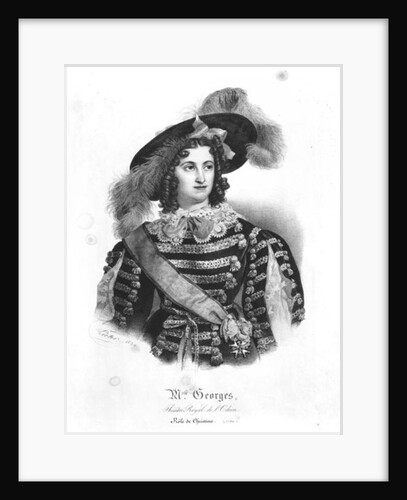 Mademoiselle George in the role of Queen Christina of Sweden from 'Christine ou Stockholm, Fontainebleau et Rome' by Alexandre Dumas 1830 by Auguste Toussaint or Lecler Le clerc