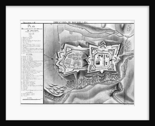 Plan and map of the town and citadel of Mont-Louis, 1776 by French School