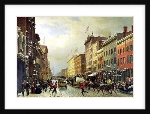 Street Scene in New York, 19th century by Hippolyte Victor Valentin Sebron