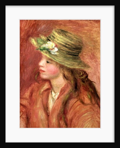 Young Girl in a Straw Hat, c.1908 by Pierre Auguste Renoir