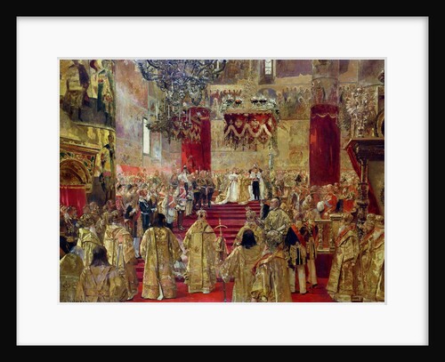 Study for the Coronation of Tsar Nicholas II and Tsarina Alexandra at the Church of the Assumption, Moscow, 14th may 1896 by Henri Gervex