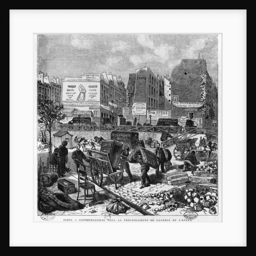 Expropriations during the extension of Avenue de l'Opera, inhabitants moving from the Butte des Moulins, October 1876 by French School
