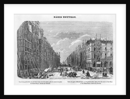 New Paris, view of a part of Rivoli street, in its present state, taken from the corner of the Place of the Palais-Royal, 1877 by A (after) Provost