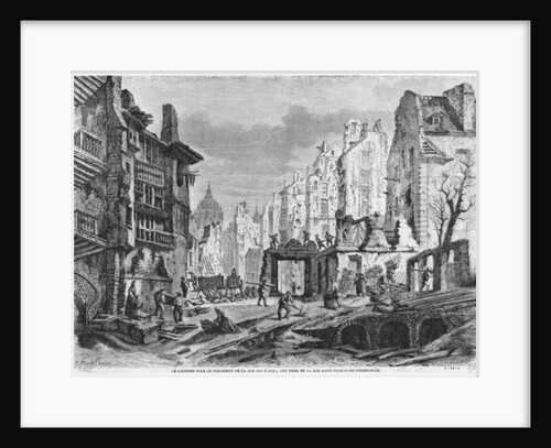 Paris, demolitions for the building of Rue des Ecoles, view taken from rue Saint-Nicolas du Chardonnet by Felix Thorigny