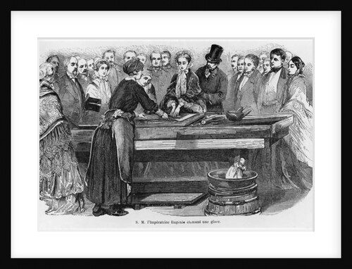 Empress Eugenie silvering a mirror at the Mirrors Manufacture of Saint Gobain by French School