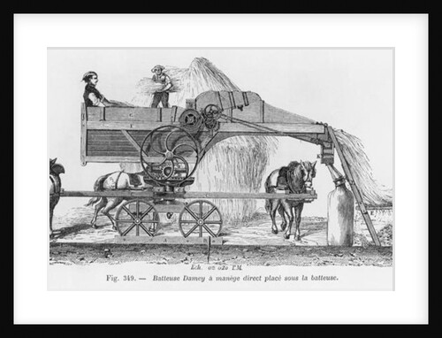 Damey threshing machine with a rotary system by French School