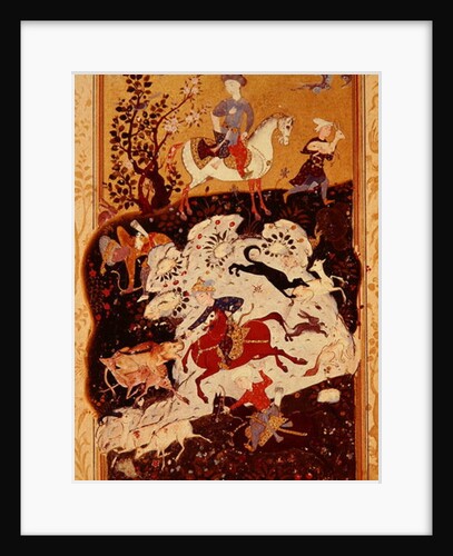 Hunting Scene from 'The Book of Love', Safavid Dynasty by Persian School