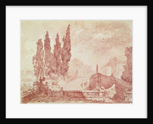 Staircase in the gardens of the Villa d'Este, Tivoli, 18th century by Jean-Honore Fragonard