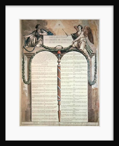 Declaration of the Rights of Man, 10th August, 1793 by French School