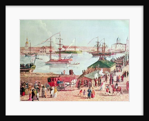 View of the Isaac Bridge during celebrations of the centenary of Saint Petersburg by Gabriel Ludwig Lory