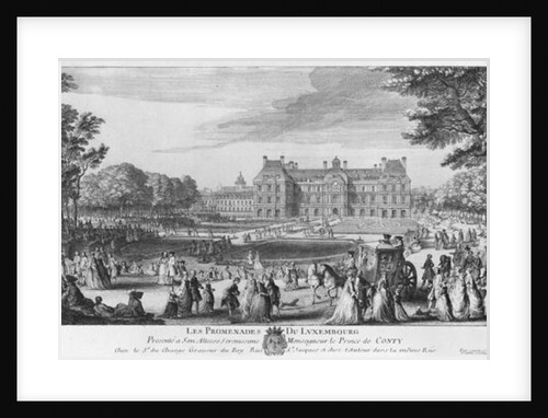Walking in the Luxembourg gardens, 1729 by Jacques Rigaud