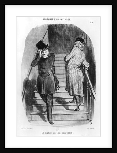 A tenant who owes three terms, plate 20 from the series 'Tenants and owners', by Honore Daumier