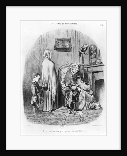 I do not hire people with children, plate 14 from the series 'Tenants and owners' by Honore Daumier
