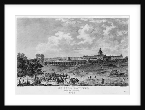 View of Hopital La Salpetriere, transport of prostitutes, Paris by French School