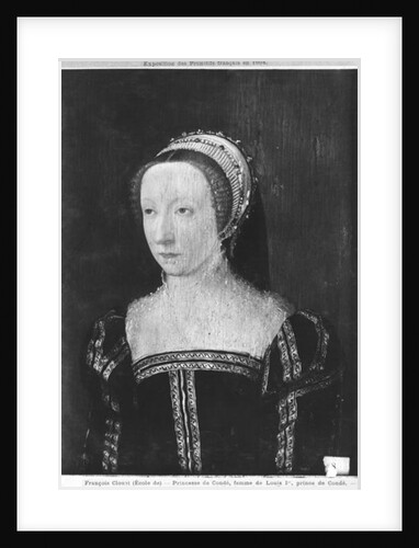 Portrait presumed to be Francoise d'Orleans Rothelin, Princess of Conde, 1550 oil on panel) by Francois Clouet