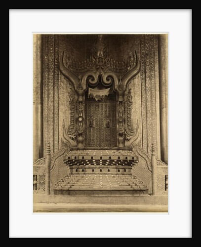 The The-ha-thana or the Lions' throne in the Myei-nan or Main Audience Hall in the palace of Mandalay, Burma, late 19th century by Felice Beato