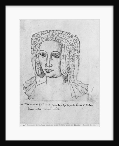 Ms 266 fol.55 Marguerite de Brabant, wife of Louis II of Flanders, also Louis III of Artois and Louis I of Palatine Burgundy, known as Louis of Male by Flemish School