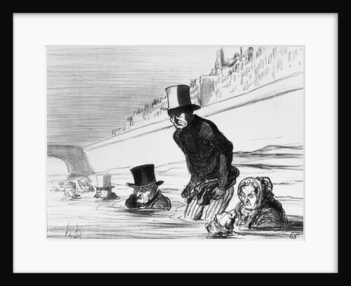 Series 'Actualites', Parisians already taking their precautions to avoid being roasted by the comet by Honore Daumier