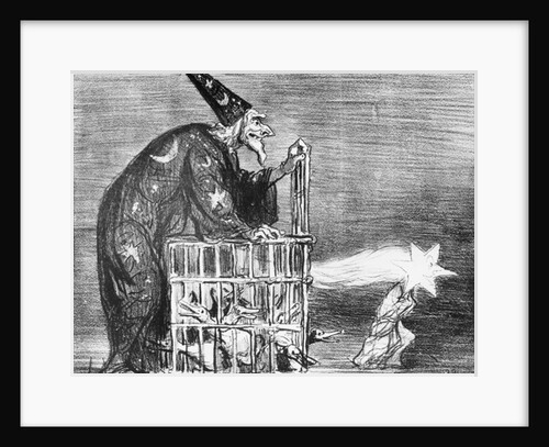 eries 'La Comete de 1857', The German astronomer releasing a famous duc by Honore Daumier