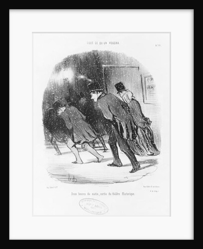 Series 'Tout ce qu'on voudra', Two in the morning, exit of the Historic Theatre by Honore Daumier