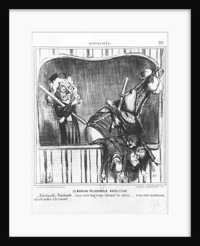 Series 'Actualites', The new Neapolitan Buffoon, plate 221 by Honore Daumier