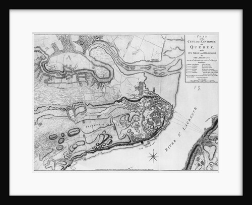 Ms A 224 f.8 Map of the city and environs of Quebec with its siege and blockade by the Americans by English School