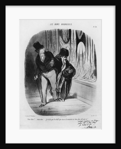 Series 'Les Bons Bourgeois', Come along, I am telling you the scarf you have at home is much more beautiful by Honore Daumier
