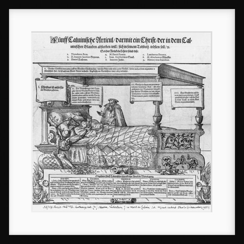 John Calvin on his death bed by Jacob Lederlein