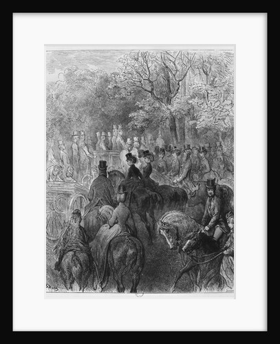 Carriages and riders at Hyde Park by Gustave (after) Dore