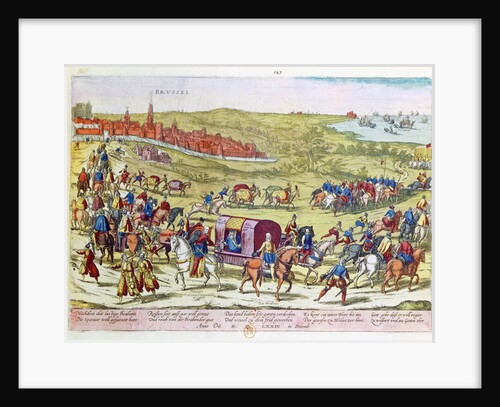 The Duke of Alba, recalled to Spain, leaving Brussels, 1573 by Franz Hogenbergh