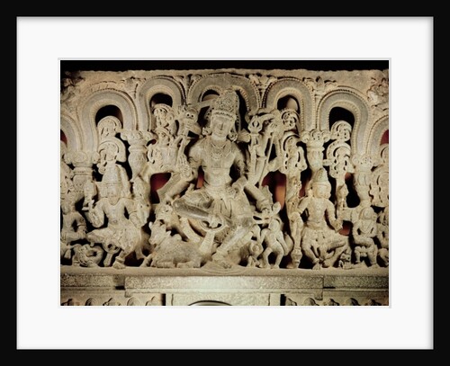 Lintel featuring Hindu trinity, from Waranal, Andhra Pradesh, Kakatiya dynasty by School Indian