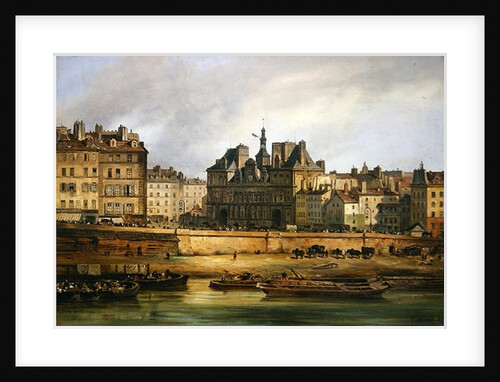 Hotel de Ville and embankment, Paris, 1828 by Giuseppe Canella