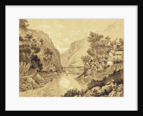 Suspension Bridge at Lao-Oua-Tan, Plate 46 by Louis Delaporte