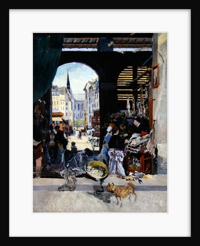 The Carmes Market, Rue Maubert by Emile Antoine Guillier