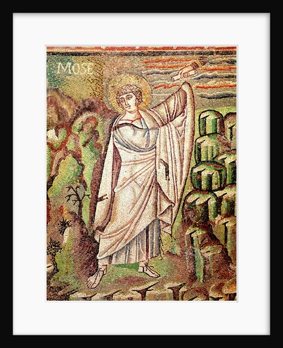 Moses on Mount Sinai, figure above the lunette depicting the Hospitality of Abraham and the Sacrifice of Isaac, 6th century by Byzantine School