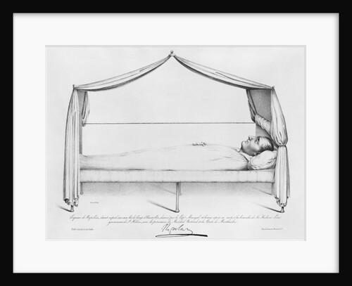 Sketch of Napoleon I on his deathbed drawn at St. Helena by Capitaine Marryal by French School
