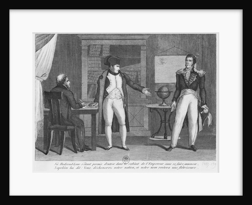 Sir Hudson Lowe comming in the study of Napoleon I on the island of St. Helena without announcing himself by French School