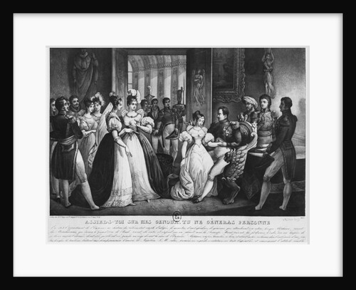 Do sit down on my knees, it will bother no one or a court scene, 1803 by French School