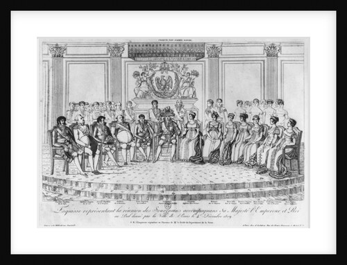 Sketch depicting Napoleon I and the sovereigns at the ball given by the city of Paris on 4th December 1809 by Adrien Pierre Francois Godefroy